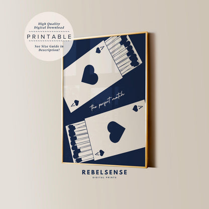 Blue Ace Card Matchbox Print