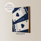 Navy Blue Matchbox Print