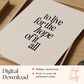 Hope of It All Song Lyric Print