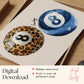 Leopard & Blue 8 Ball Print