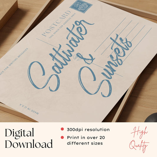 Light Blue Beachy Print