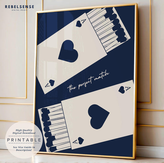 Blue Ace Card Matchbox Print