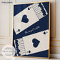 Navy Blue Matchbox Print