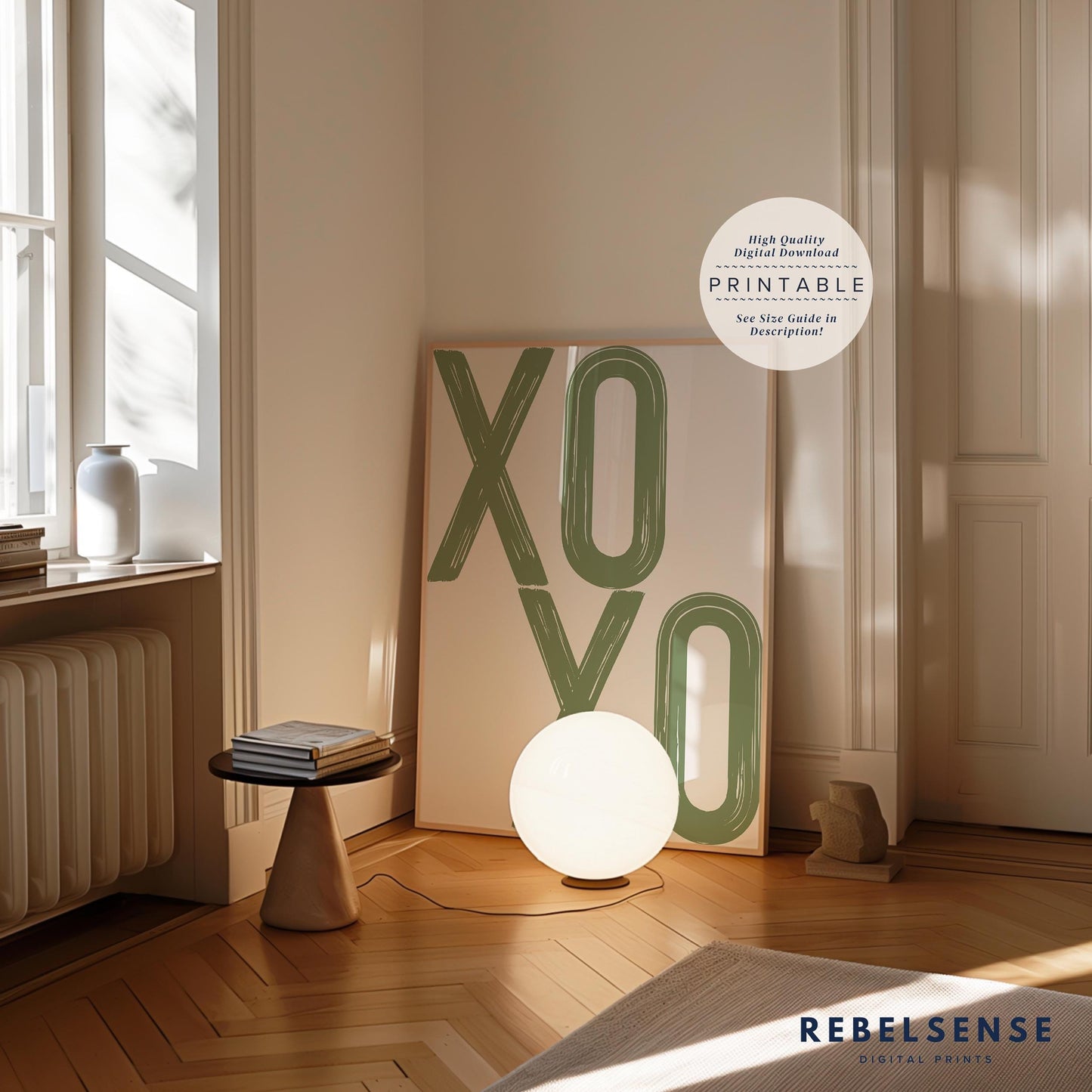 Sage Green XOXO Quote Print