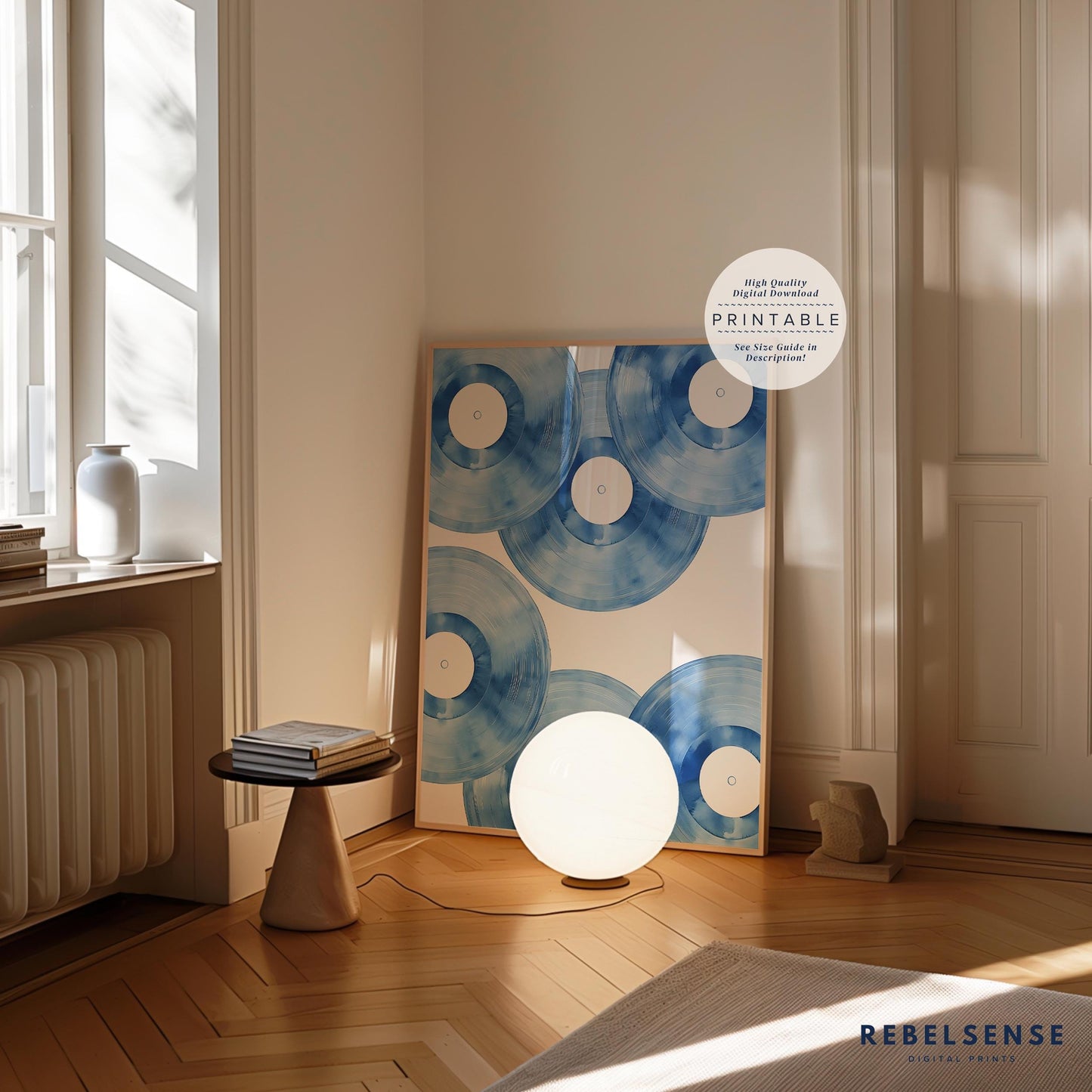 Blue Vinyl Record Print