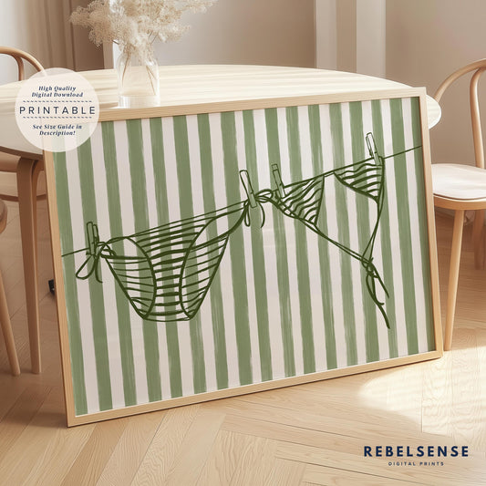 Sage Green Bikini Print