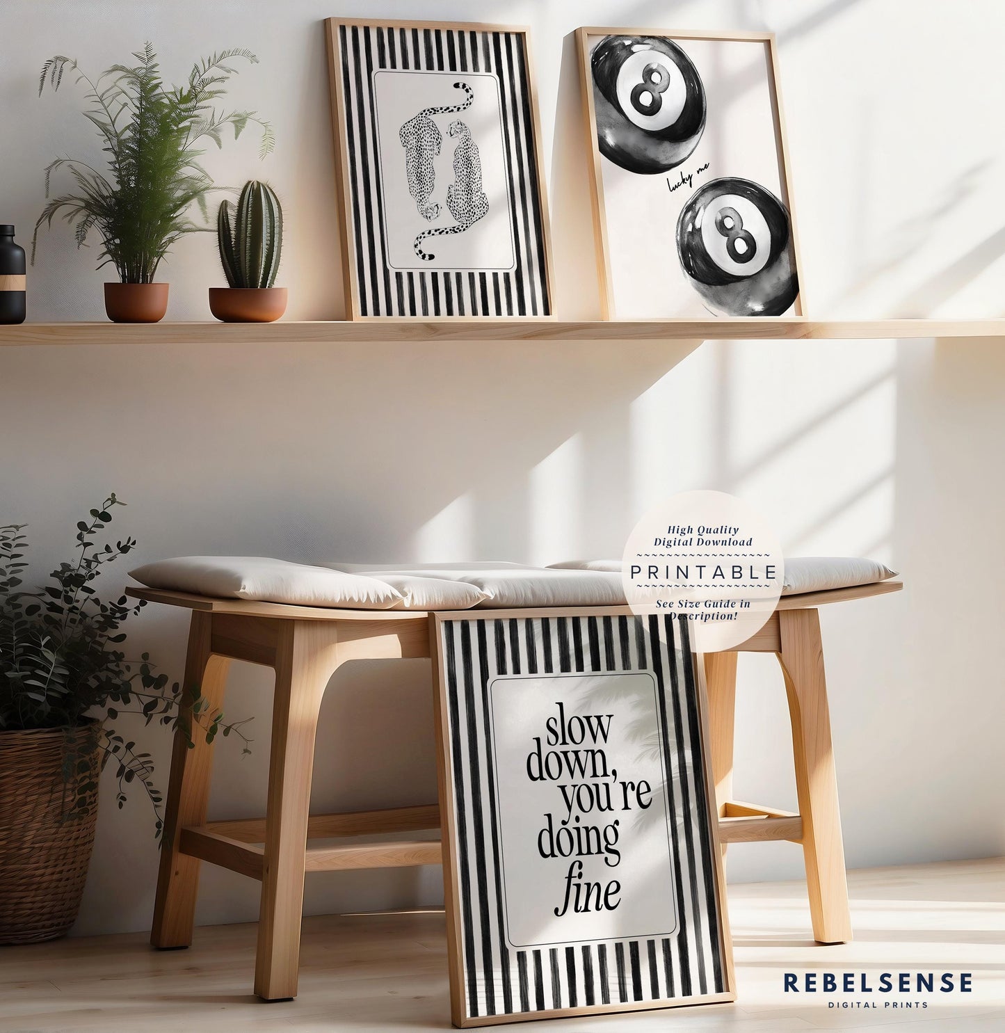 Black Set Of 3 Prints