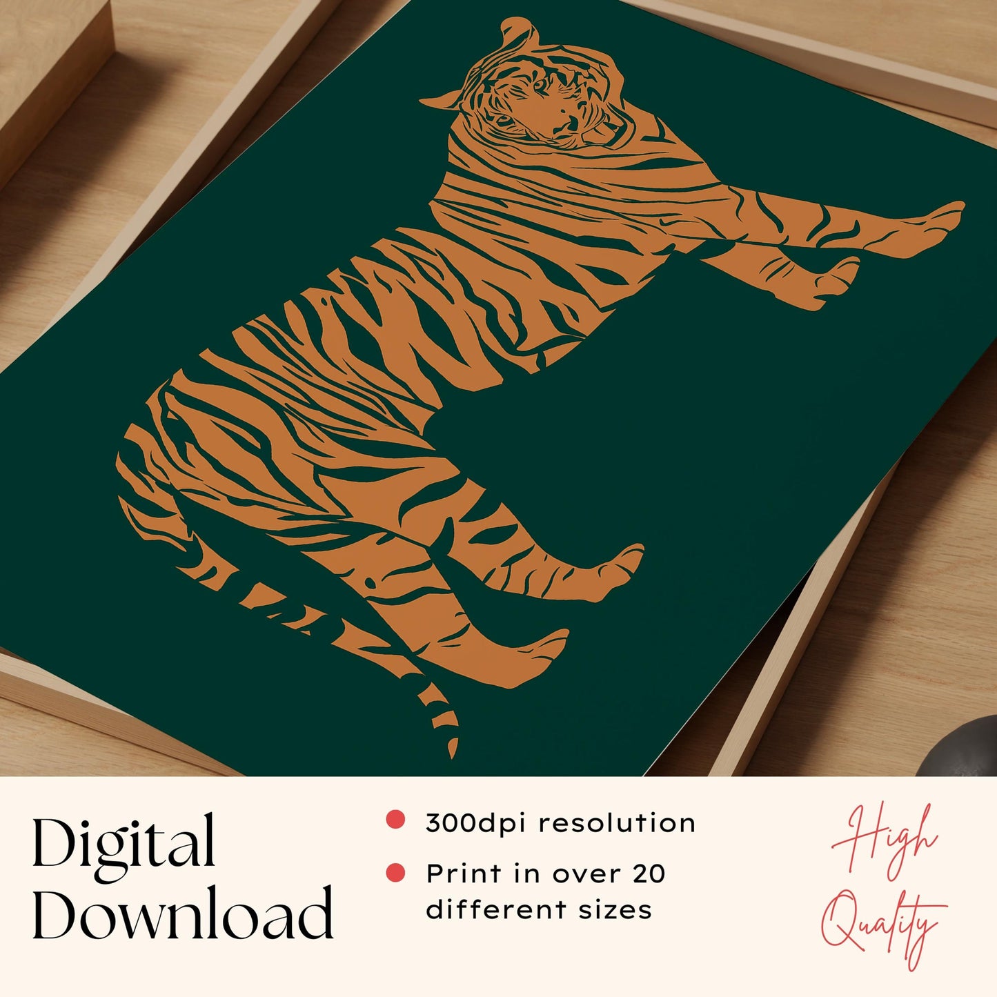 Emerald Green Tiger Print
