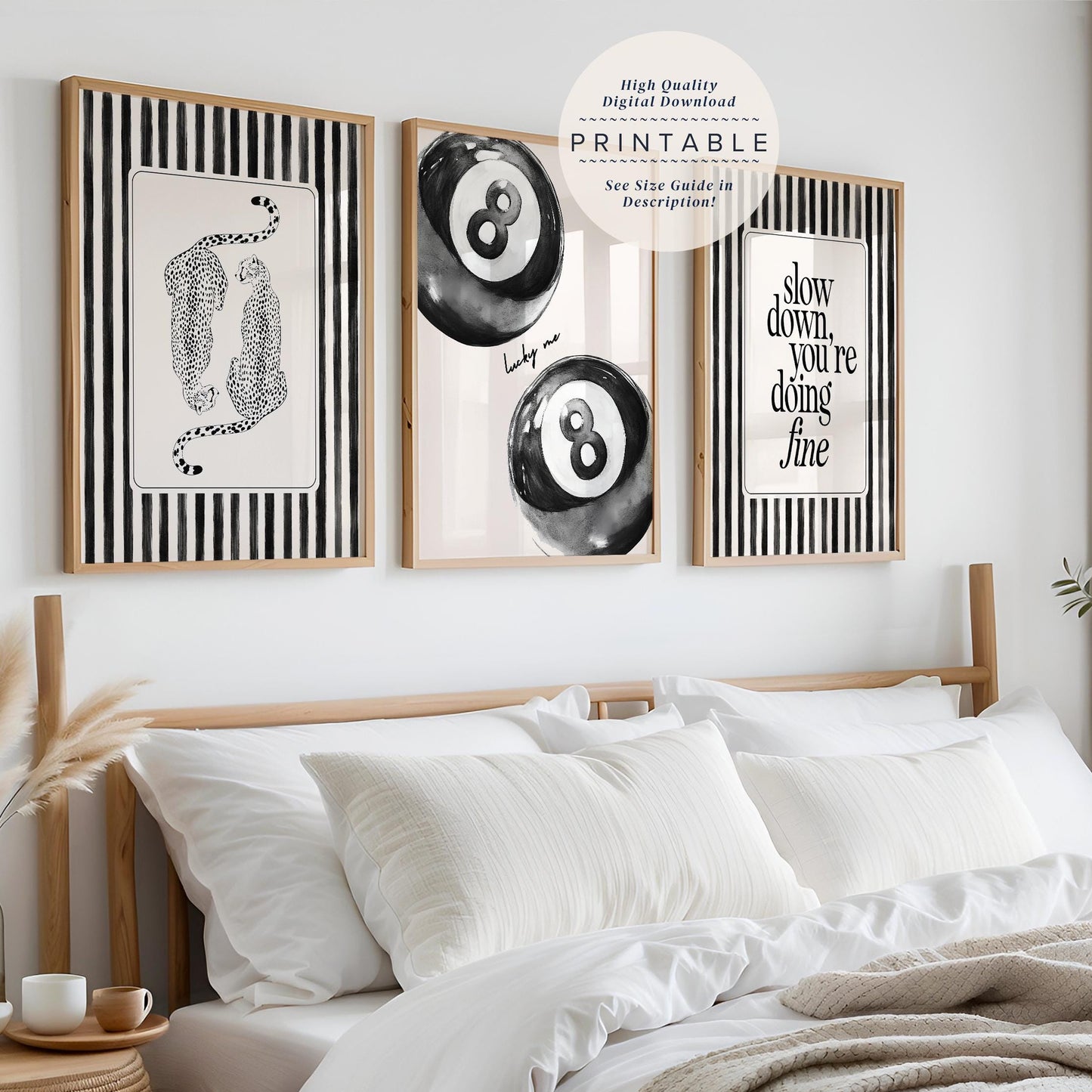 Black Striped Set Of 3 Prints