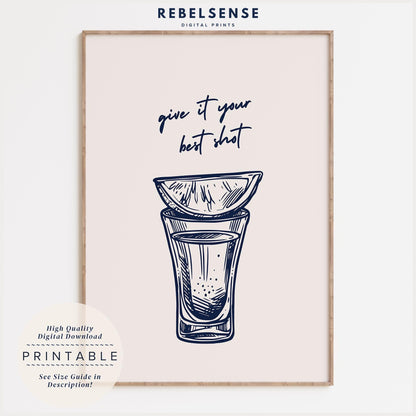 Blue Bar Cart Print