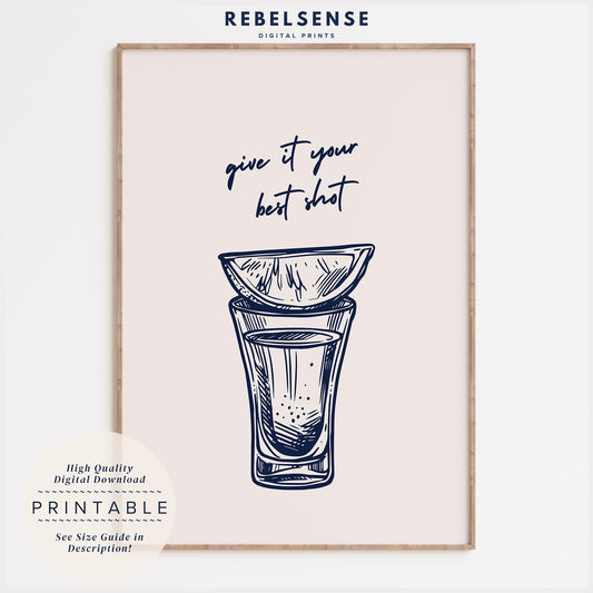 Blue Bar Cart Print