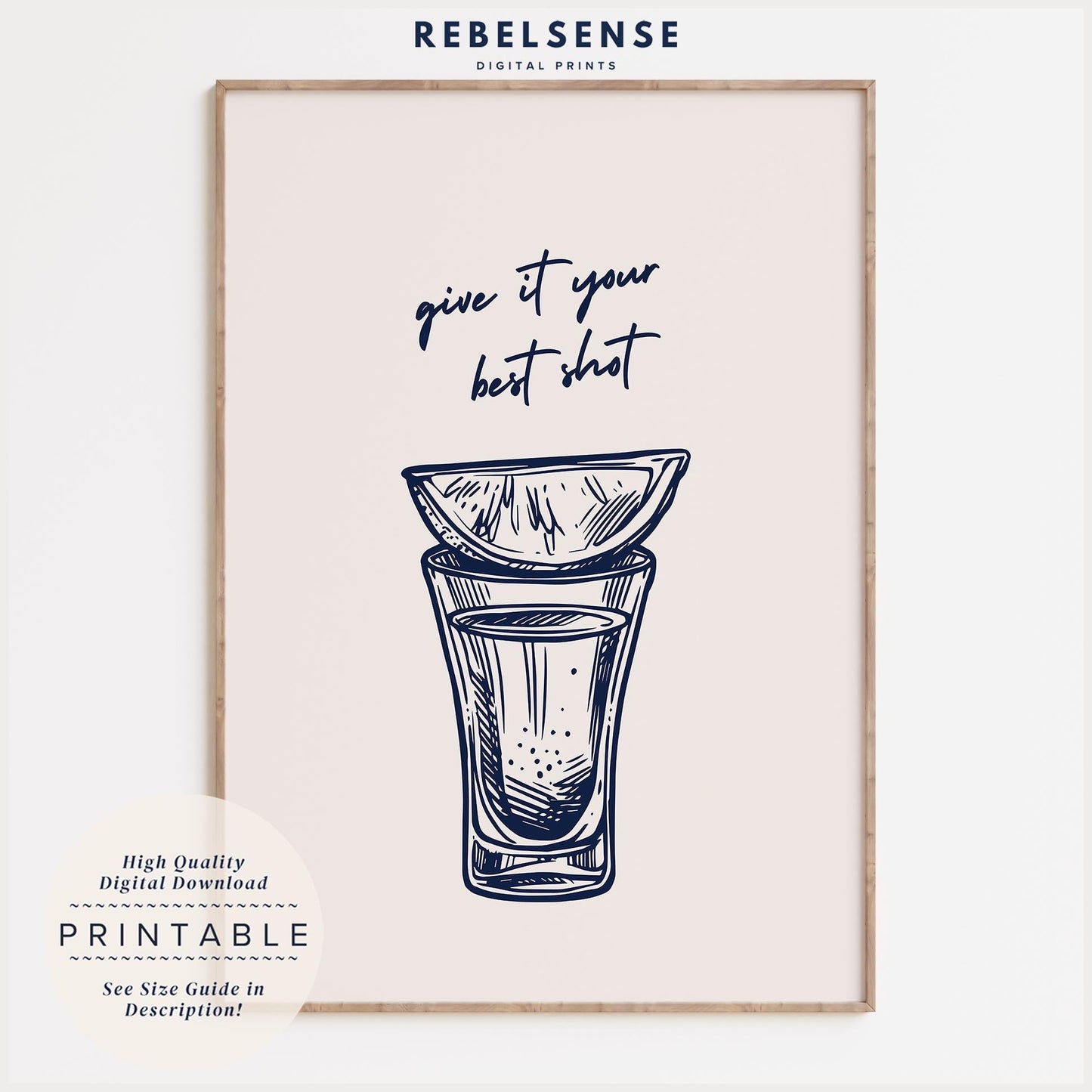Blue Bar Cart Print