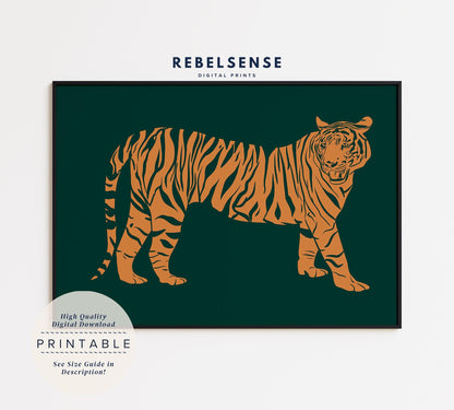 Emerald Green Tiger Print