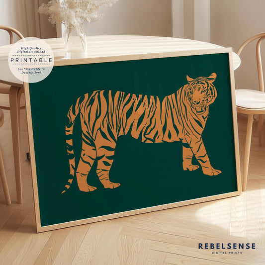 Emerald Green Tiger Print
