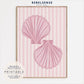 Pink Seashells Watercolor Print