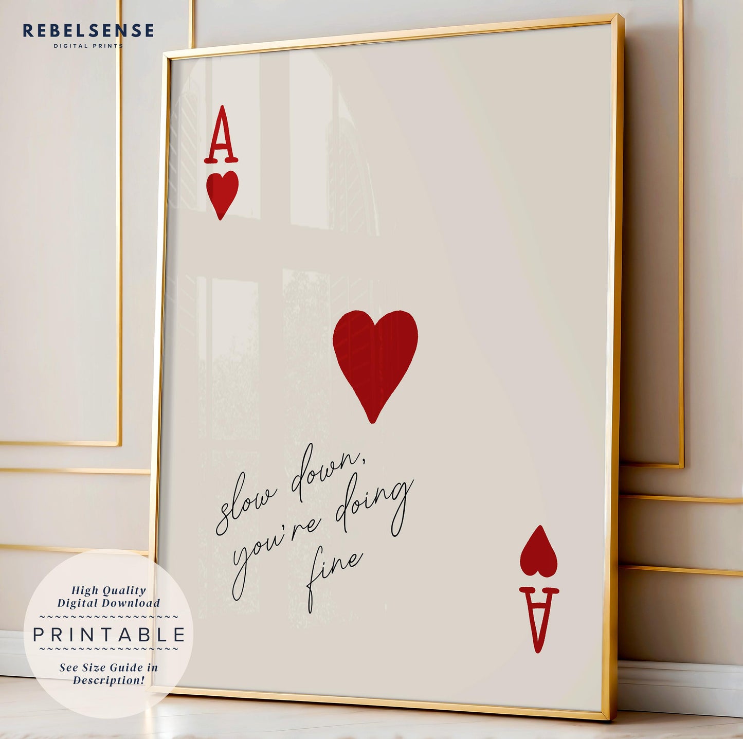 Slow Down Playing Card Print