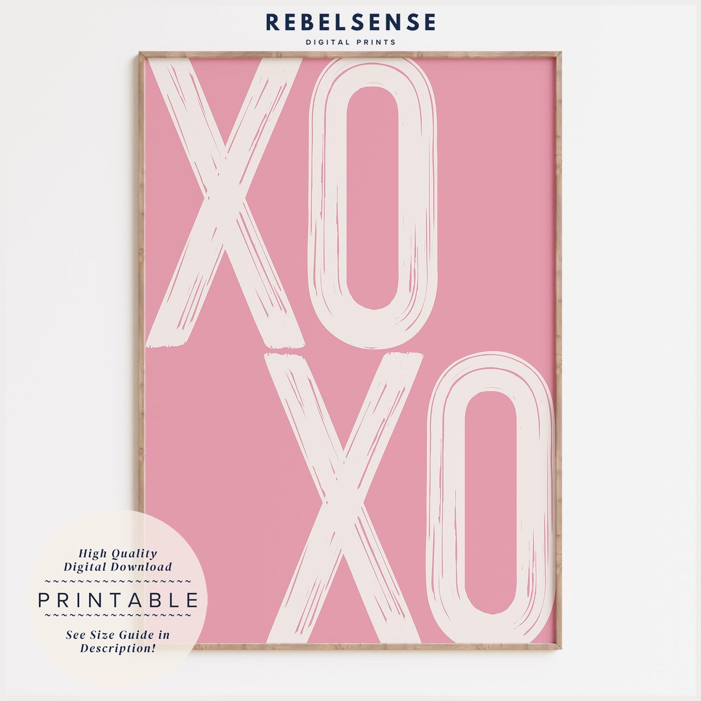 XOXO Quote Print Pink