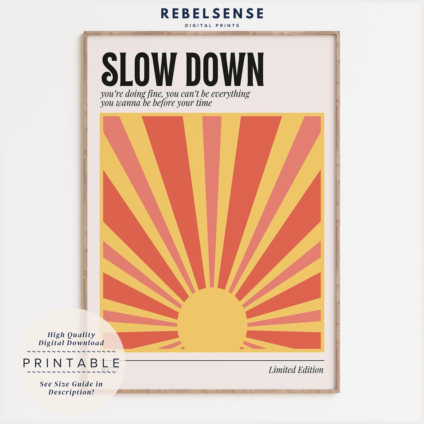 Slow Down Lyric Print