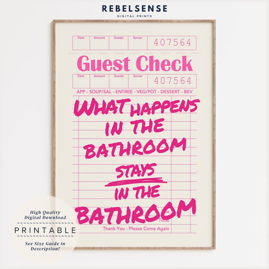 Funny Pink Bathroom Print