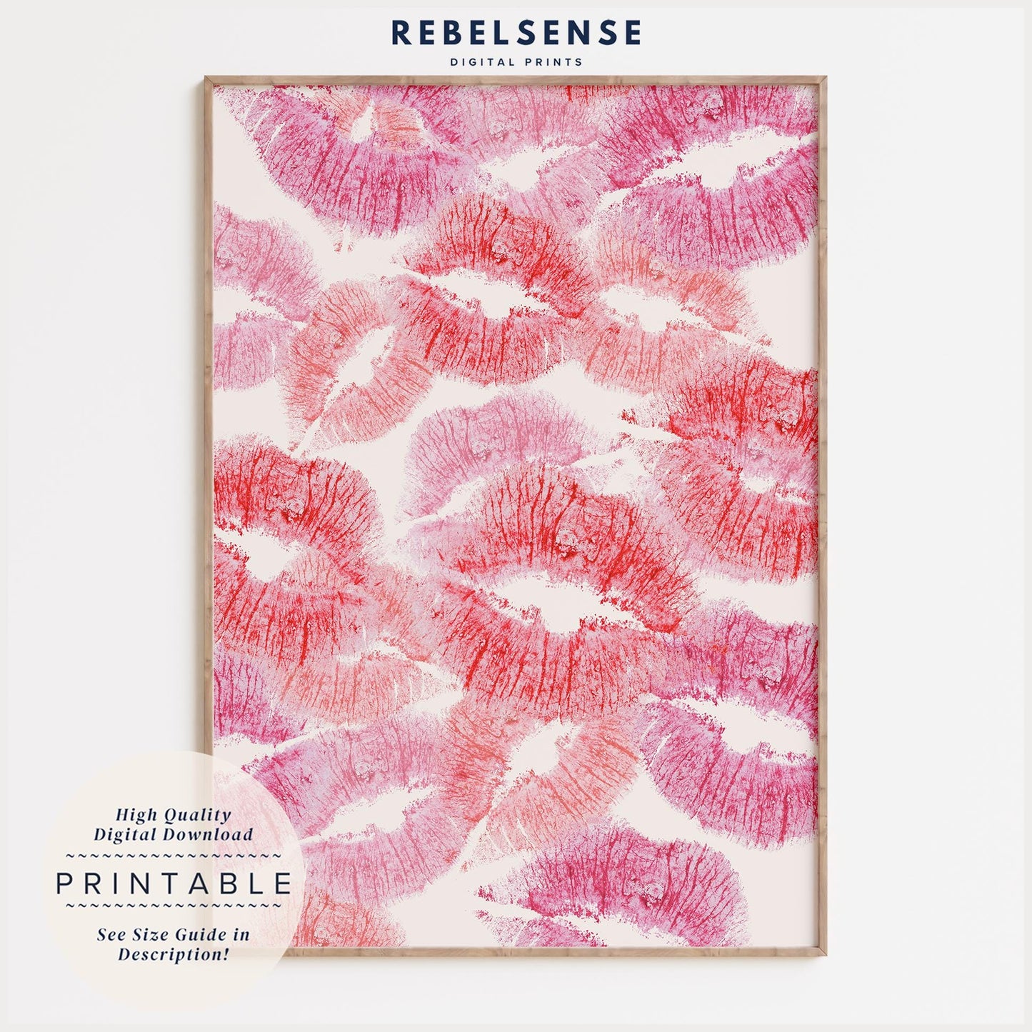 Pink Lips Kiss Print