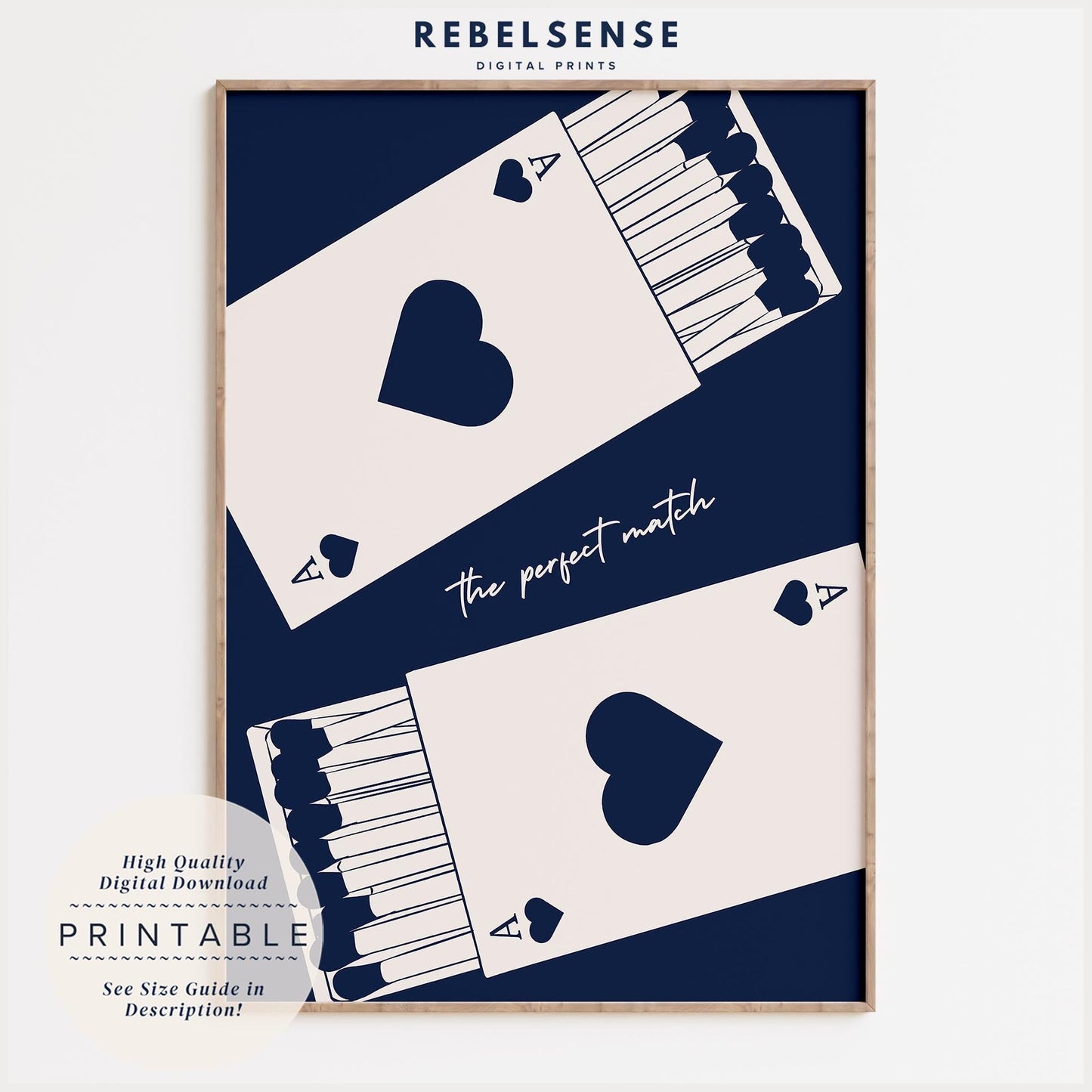 Blue Ace Card Matchbox Print