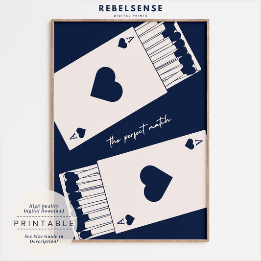 Navy Blue Matchbox Print