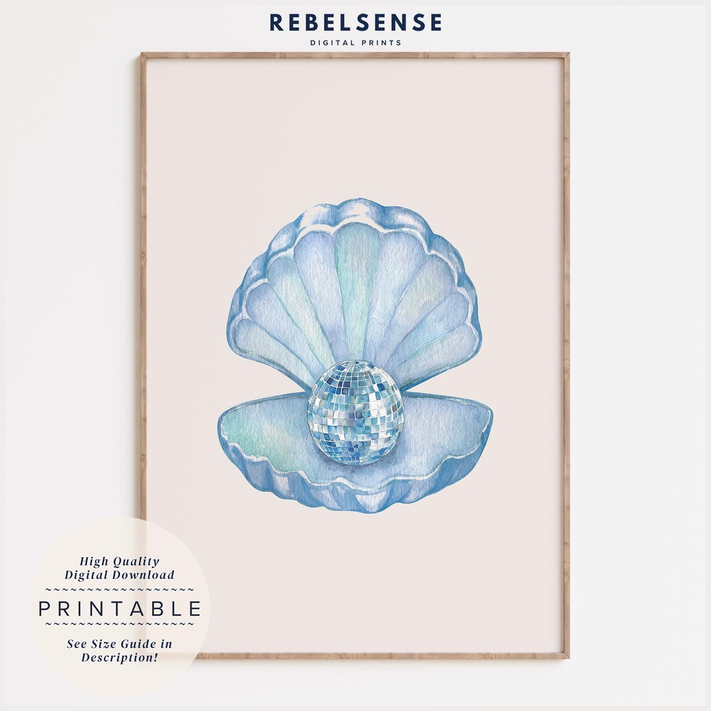 Clam Disco Ball Print