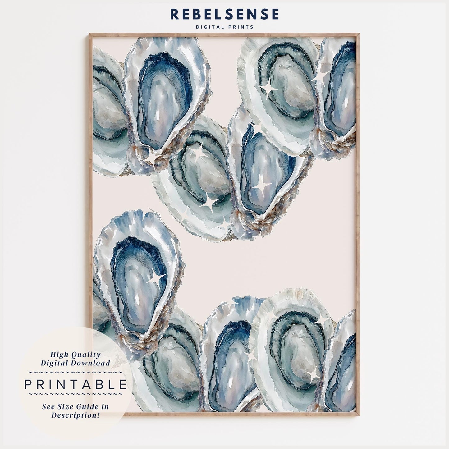 Blue Oyster Print