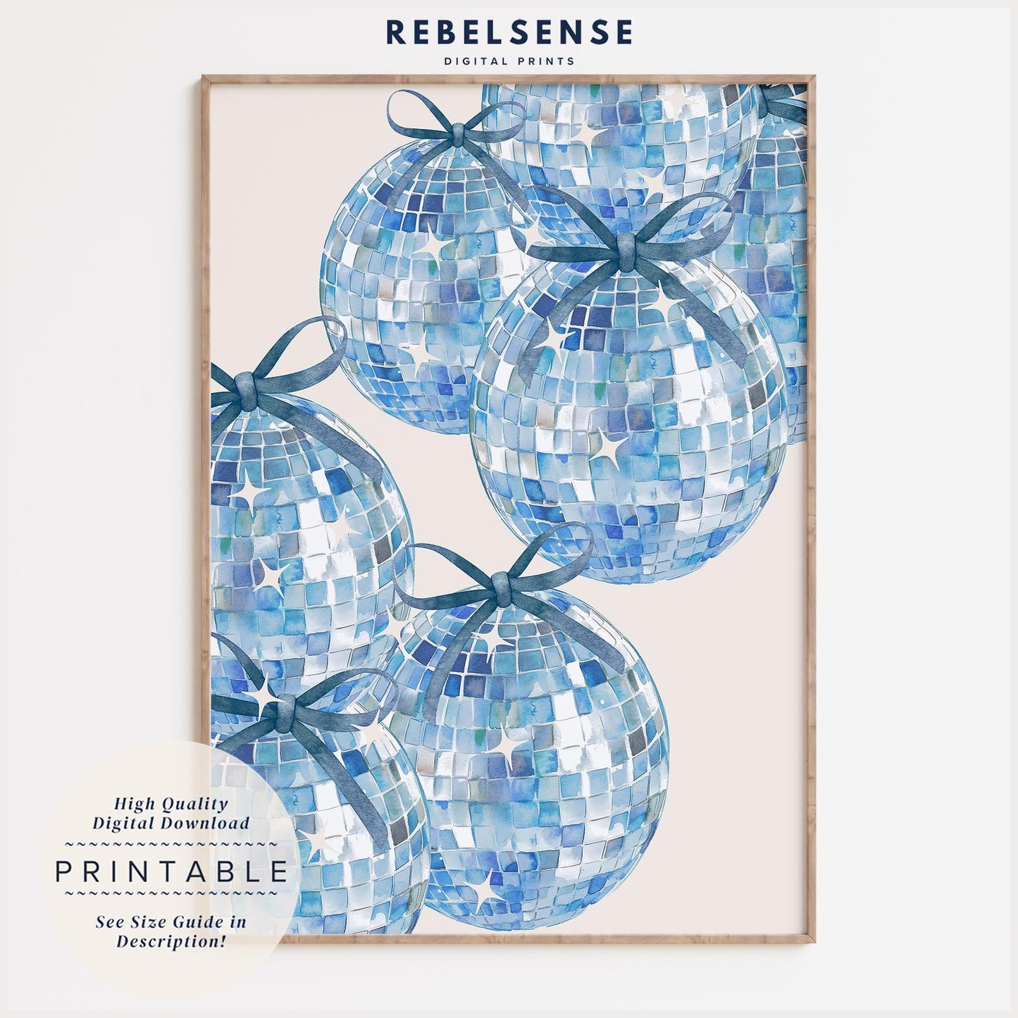 Blue Disco Ball Poster