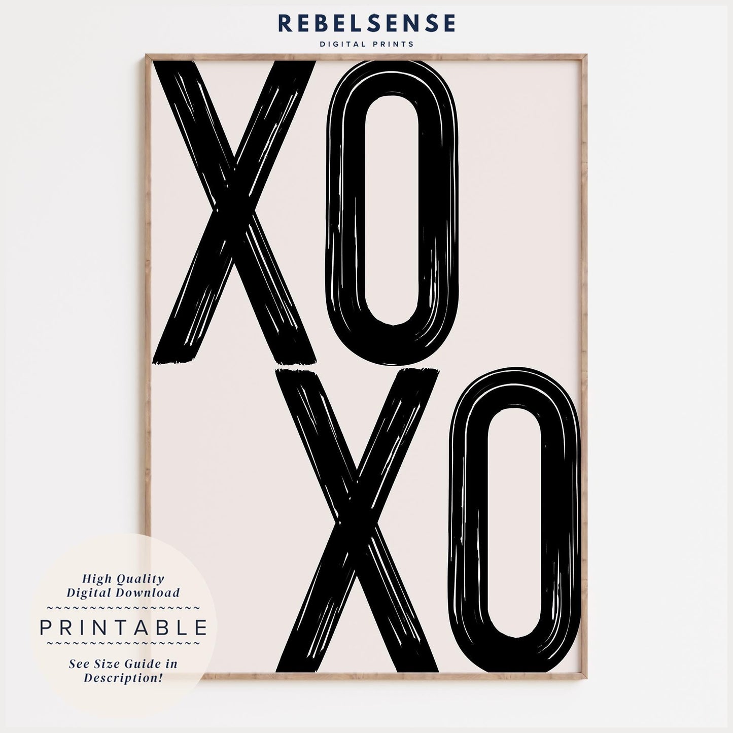 Black XOXO Print