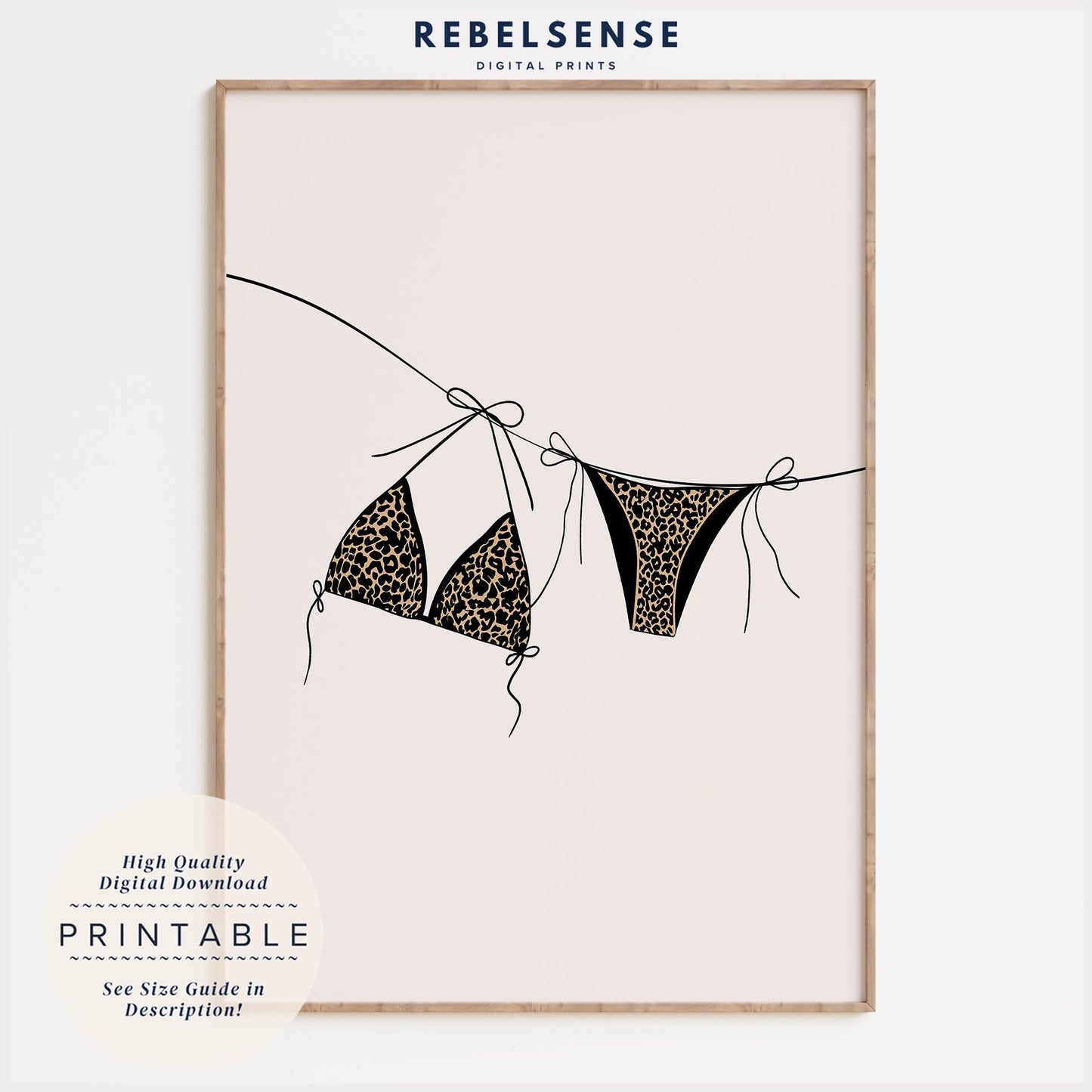 Leopard Bikini Line Art Print