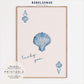 Blue Seashell Playing Card Print