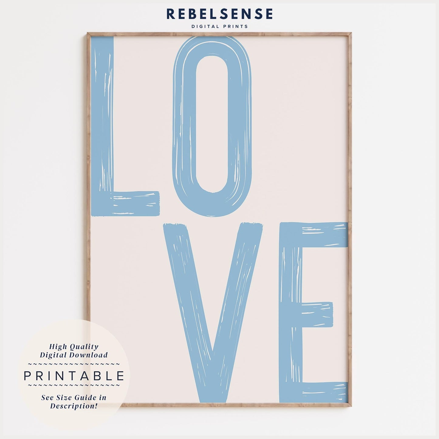 Blue Love Quote Print