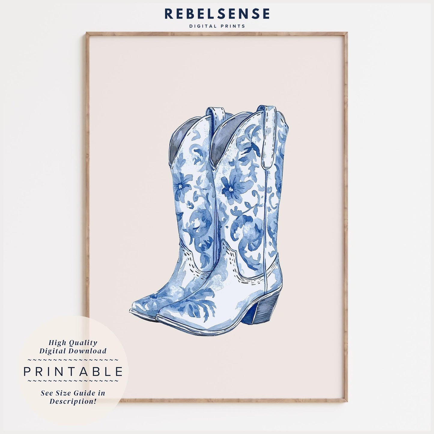 Chinoiserie Cowgirl Boot Print