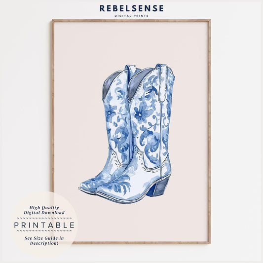 Chinoiserie Cowgirl Boot Print