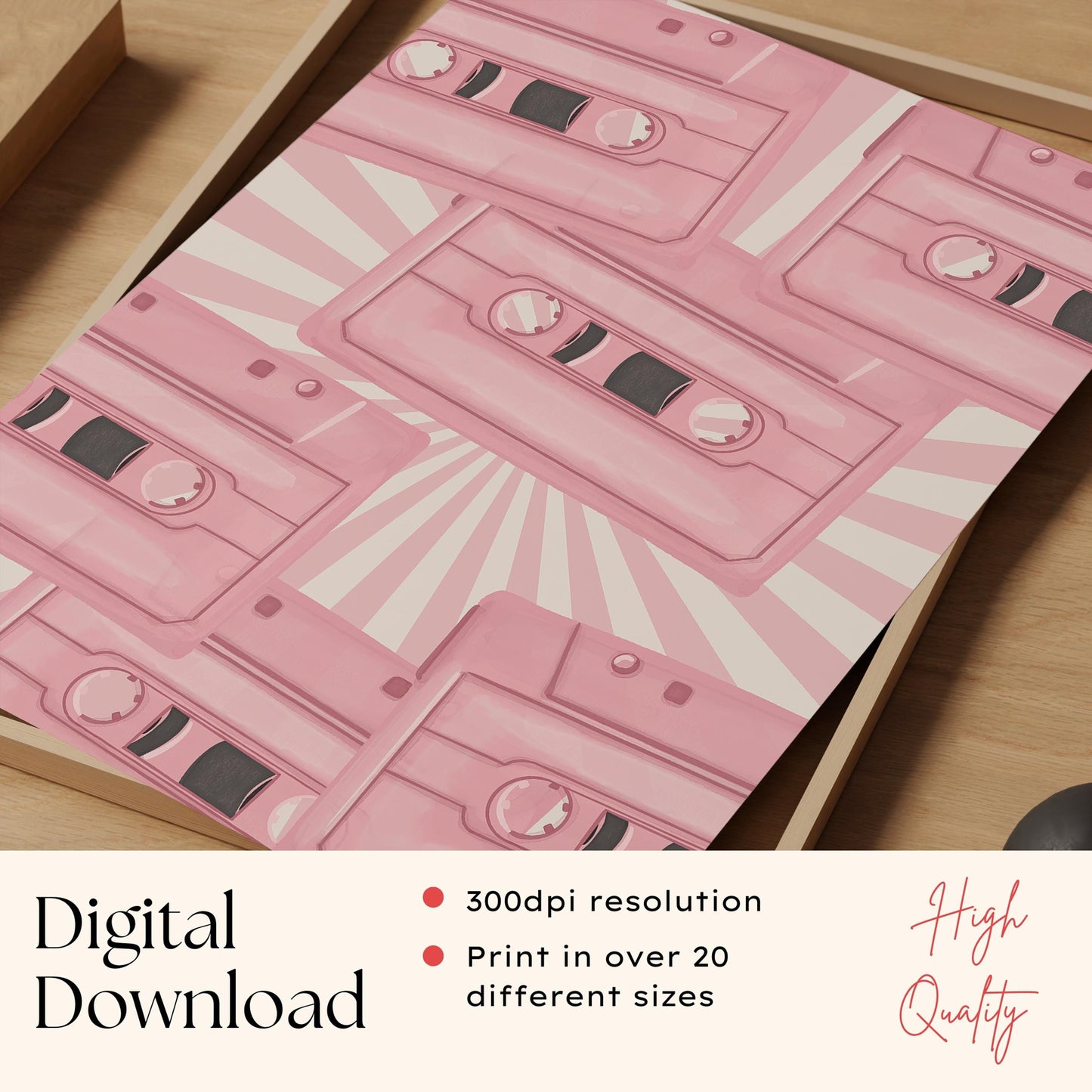 Pink Cassette Print