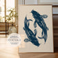 Navy Blue Koi Fish Print