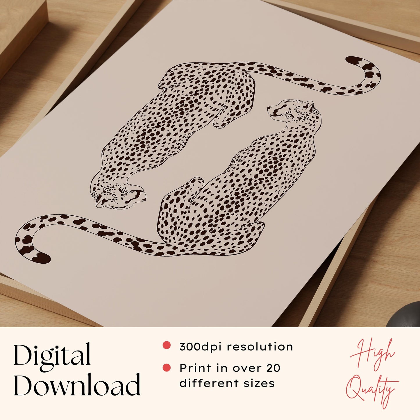 Brown Retro Cheetah Print