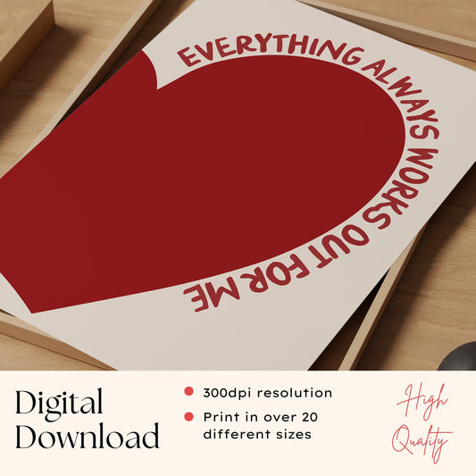 Red Heart Print
