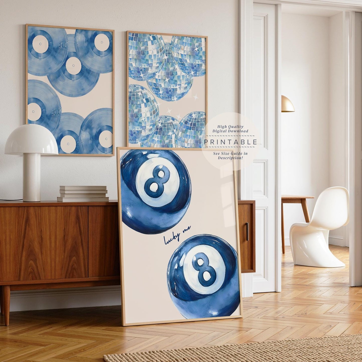 Blue Preppy Dorm Prints