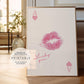 Pink Lips Ace of Hearts Print