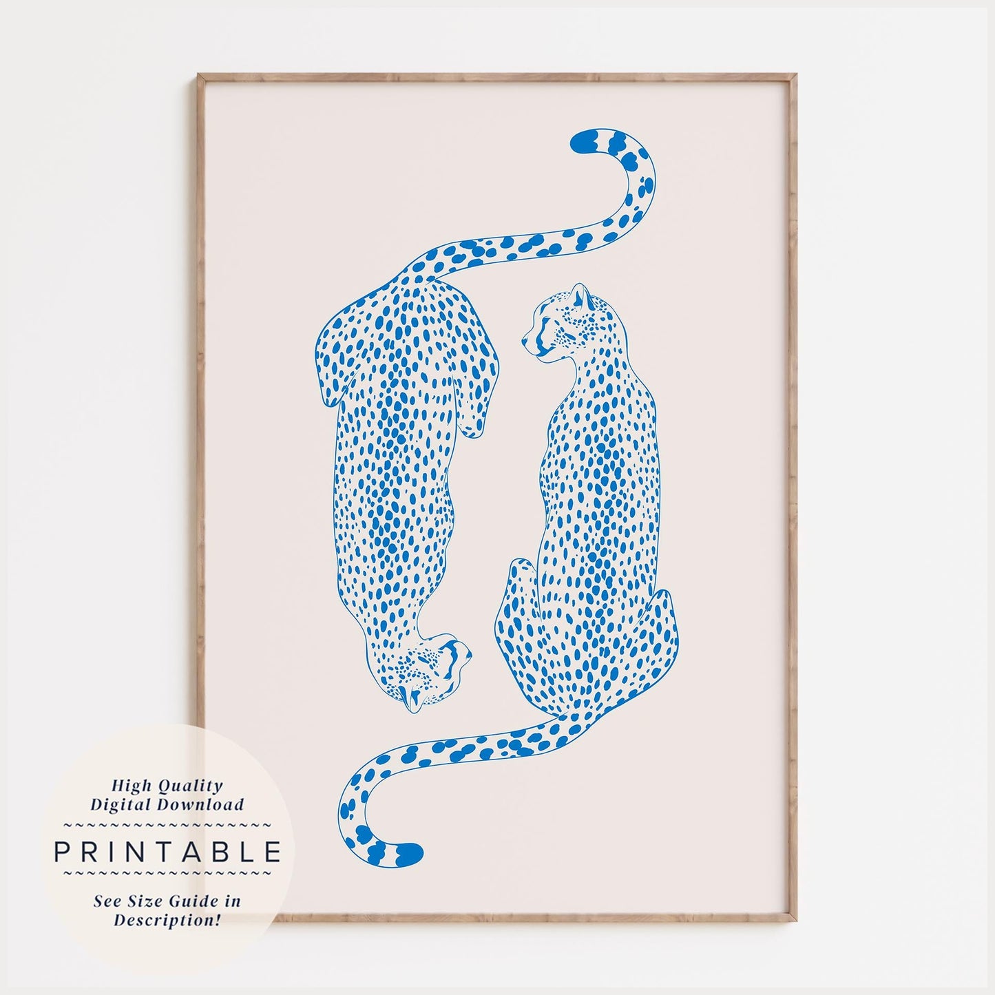 Blue Cheetah Retro Print