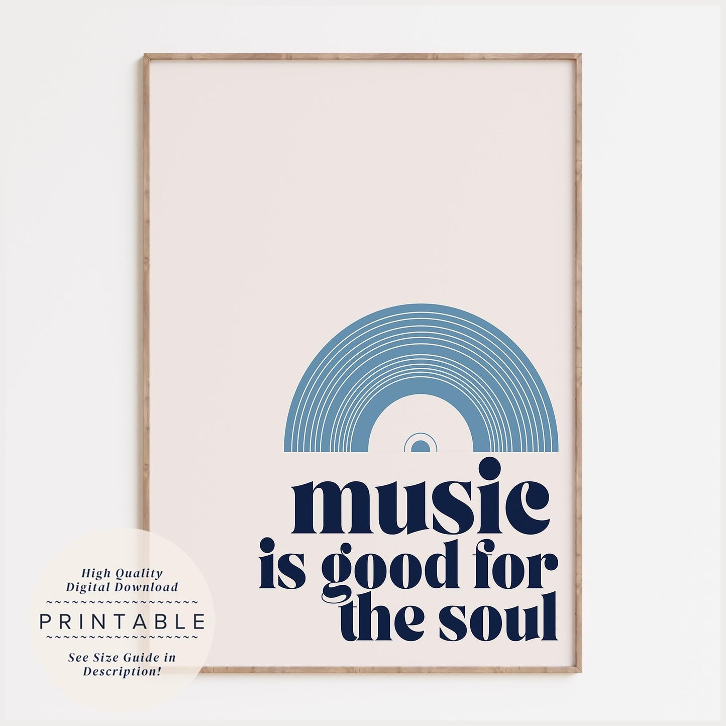 Blue Music Quote Print