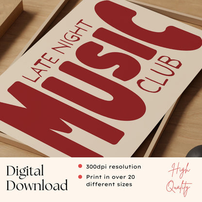 Late Night Music Club Print