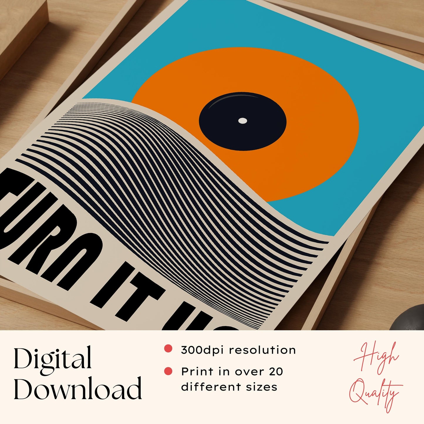 Geometric Vinyl Record Art Print