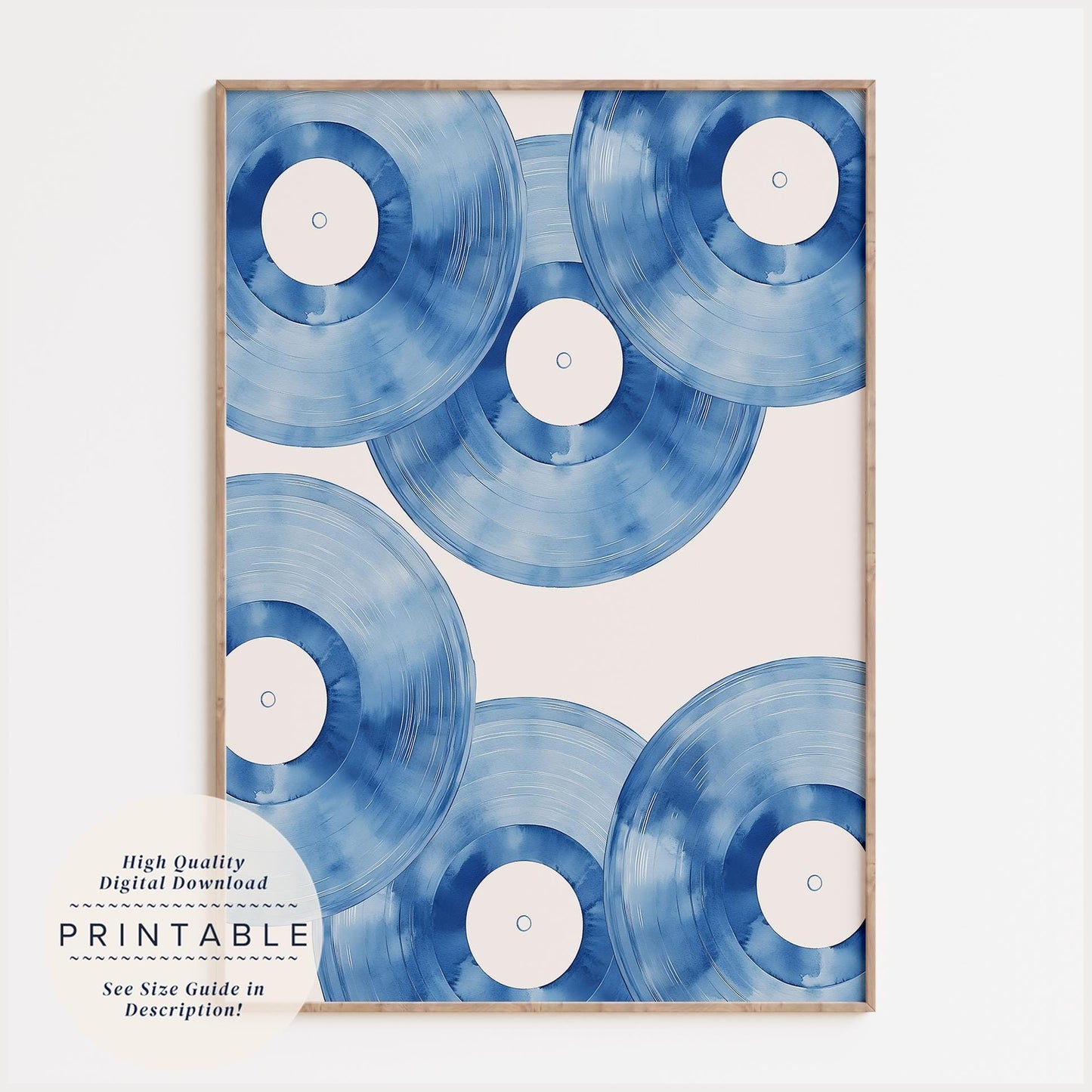 Blue Vinyl Record Print