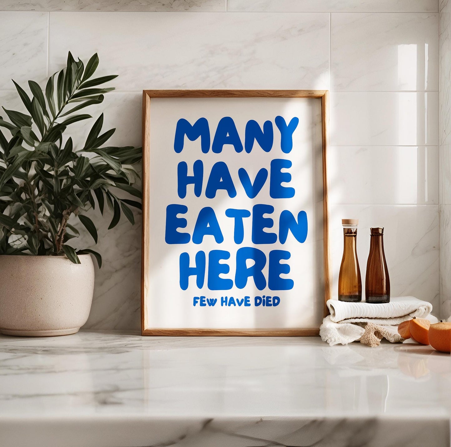 Blue Kitchen Quote Print