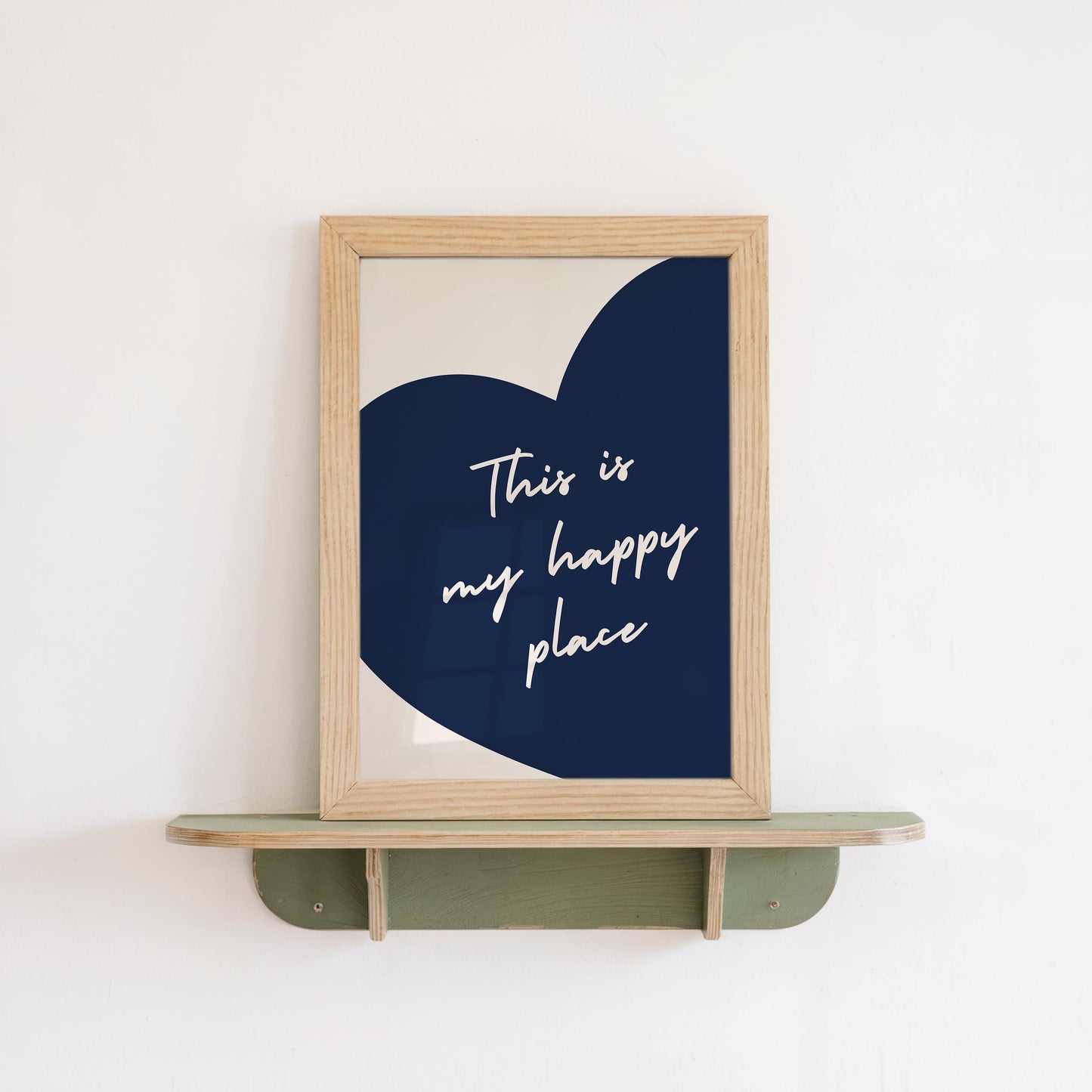 Navy Blue Heart Print