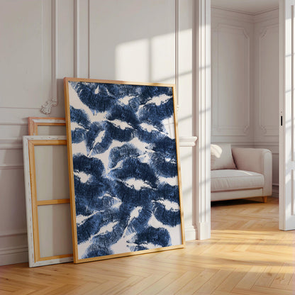 Blue Lips Kiss Print