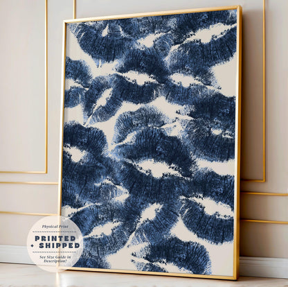 Blue Lips Kiss Print